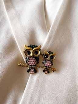 AMOSSH - Twin Owl Branch Brooch