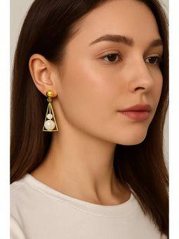 VIEN - Minimal Gold-Plated Earrings for Women White