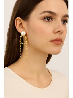 VIEN - Minimal Gold-Plated Earrings for Women White