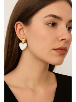 VIEN - Minimal Gold-Plated Earrings for Women White