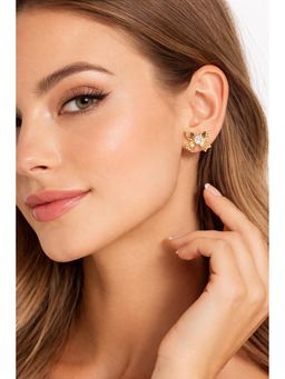 VIEN - Minimal Gold-Plated Earrings for Women White
