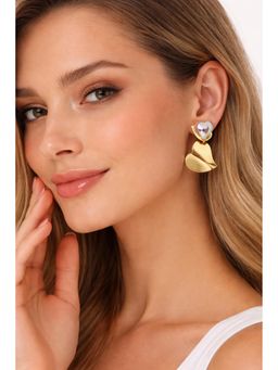 VIEN - Minimal Gold-Plated Earrings for Women White