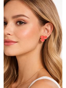 VIEN - Minimal Gold-Plated Earrings for Women Red