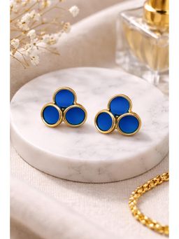 VIEN - Minimal Gold-Plated Earrings for Women Blue