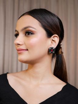 Kraft Smiths - Black Stone Studded Earrings