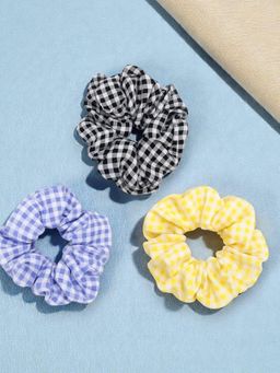 Accessher - Eye Print Fabric Scrunchies Stretchy Non-Slip Hair Ties (Pack Of 3)