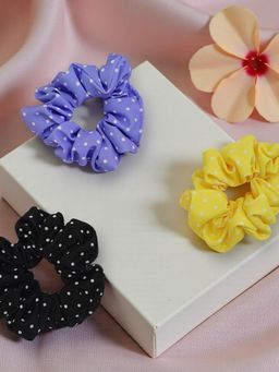 Accessher - Minimal Fabric Scrunchies Soft Stretchy Non-Slip Hair Ties (Pack Of 3)