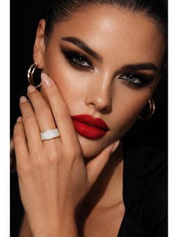 Niska - Serene Duo-Tone Anti Tarnish Layer Ring White