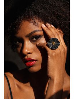 Niska - Serene Duo-Tone Anti Tarnish Layer Ring Black