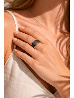 Niska - Serene Duo-Tone Anti Tarnish Layer Ring Black