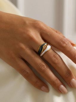 Niska - Serene Duo-Tone Anti Tarnish Layer Ring Multi-Color