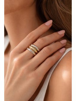 Niska - Serene Duo-Tone Anti Tarnish Layer Ring Multi-Color