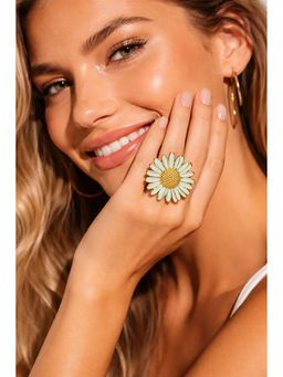 Niska - Daisy Green Open Ring Green
