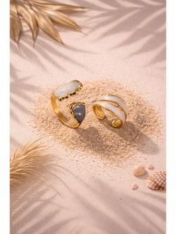 Niska - Anti Tarnish Ring Set Of Two Multi-Color