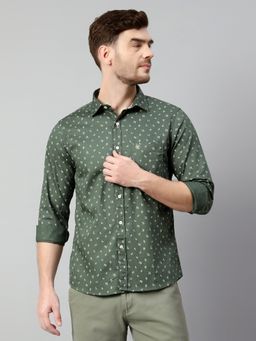Cantabil - Men Cotton Green Shirt