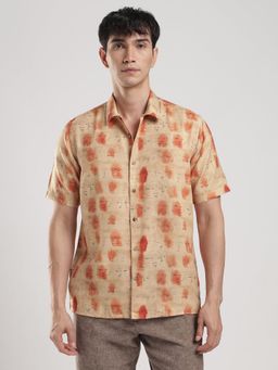 MR BUTTON - Men Conversational Printed Collar Neck Casual Shirt