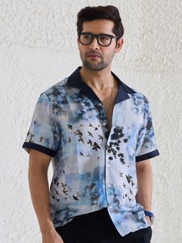 MR BUTTON - Men Relaxed Fit Printed Opaque Casual Shirt