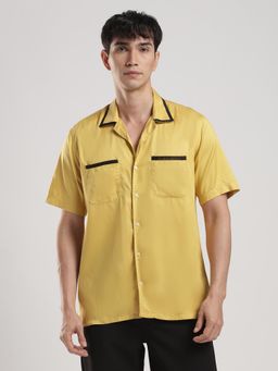MR BUTTON - Men Yellow Relaxed Opaque Casual Shirt