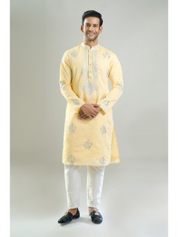 RNG Safawala - Yellow Embroidered Kurta and Pant