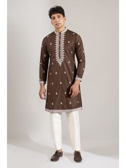 RNG Safawala - Brown Embroidered Kurta and Pant