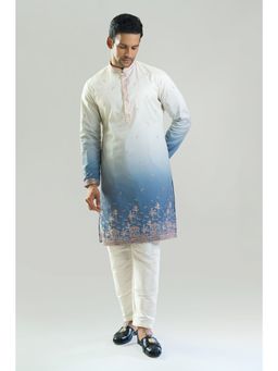 RNG Safawala - Blue Ombre Embroidered Kurta and Pant