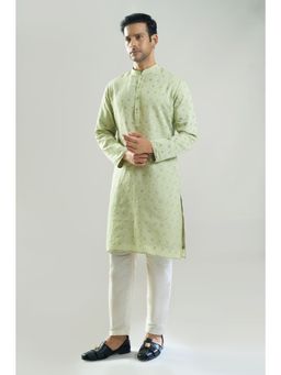 RNG Safawala - Pista Green Embroidered Kurta and Pant