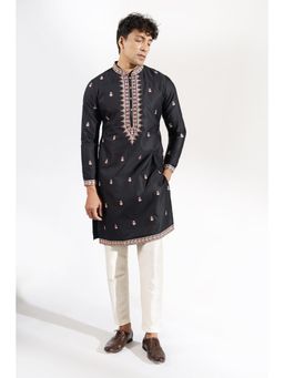 RNG Safawala - Black Embroidered Kurta and Pant