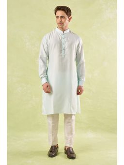 RNG Safawala - Mint Green Embroidered Kurta and Pant with Nehru Jacket