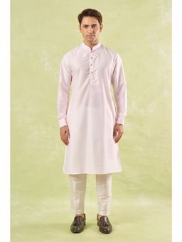 RNG Safawala - Blush Pink Embroidered Kurta and Pant with Nehru Jacket