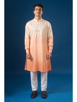 RNG Safawala - Peach Ombre Kurta and Pant with Nehru Jacket