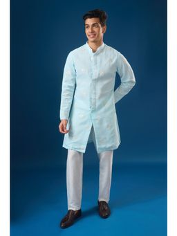 RNG Safawala - Sea Blue Embroidered Kurta and Pant