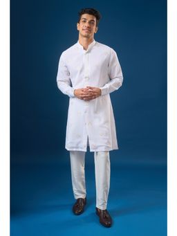 RNG Safawala - White Embroidered Kurta and Pant