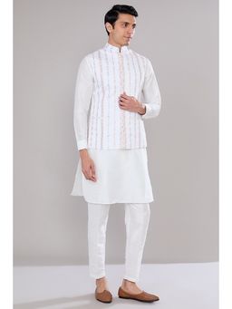 RNG Safawala - Off White Embroidered Kurta and Pant with Jacket