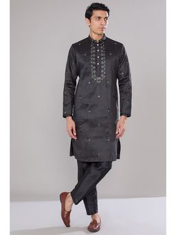 RNG Safawala - Black Embroidered Kurta and Pant
