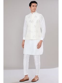 RNG Safawala - Off White Embroidered Kurta and Pant with Jacket