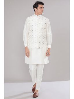 RNG Safawala - Off White Embroidered Kurta and Pant with Jacket