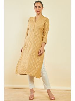 Soch - Beige Rayon Paisley Print Kurta