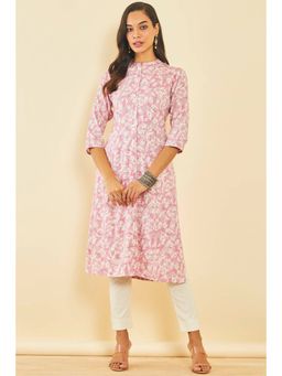 Soch - Pink Rayon Paisley Print Kurta