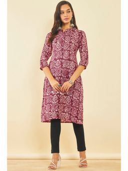 Soch - Magenta Viscose Printed Kurta