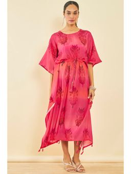 Soch - Pink Blended Fabric Abstract Print Kaftan