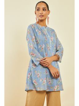 Soch - Grey Georgette Floral Print Tunic