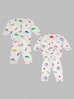Tiny Bugs - White Thermal Top with Pant (Pack of 2)