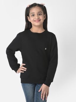 CRIMSOUNE CLUB - Girls Black Brand-Logo Sweatshirt