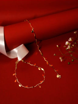 VIRAASI - Women Gold Plated Charm Anklets Valentine Day Gift