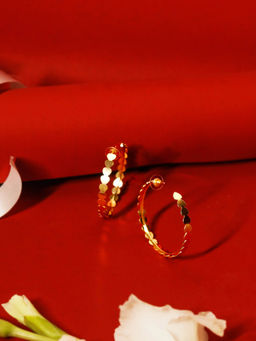 VIRAASI - Gold-Plated Heart Design Hoop Earrings for Women and Girls