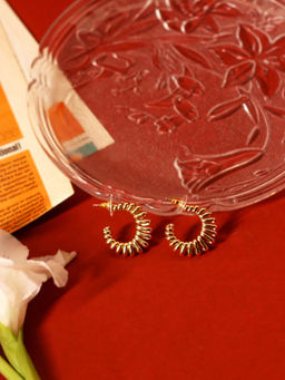 VIRAASI - Gold-Plated Small Hoop Earrings for Women and Girls - Valentine Gift