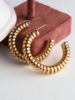 VIRAASI - Gold-Plated Telephone Wire Hoop Earrings for Women and Girls - Valentine Gift