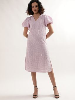 ELLE - Women Lilac Solid Dress