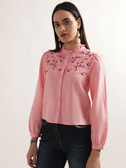 ELLE - Women Pink Solid Top