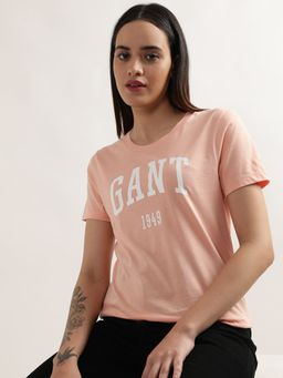 GANT - Women Peach Solid T Shirt